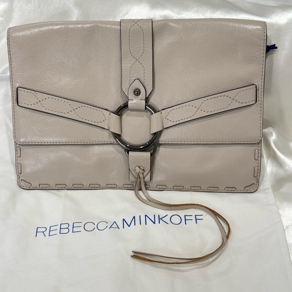 Rebecca Minkoff Darling Shoulder Bag Crossbody Clutch Leather Cream Boho Western - Picture 1 of 16